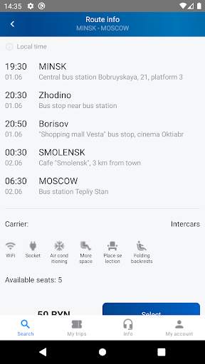 Intercars - bus tickets screenshot 4