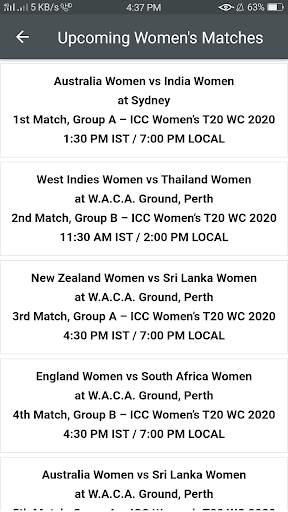Women's Cricket Live Score App screenshot 3
