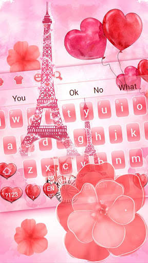 Red Love Eiffel Tower Theme screenshot 1