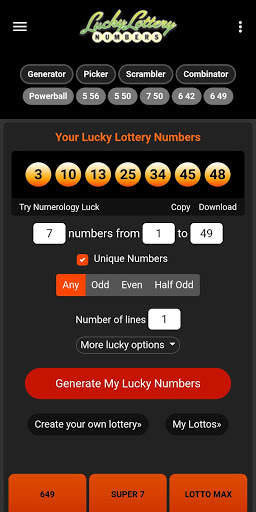 Lucky Lottery Number Generator screenshot 1