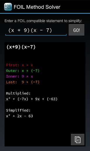 FOIL Method Solver (FREE) screenshot 1