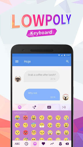 Low Poly Emoji Keyboard Theme for Whatsapp screenshot 1