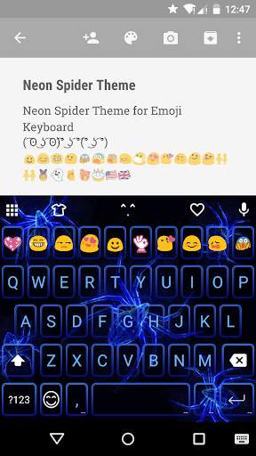 Neon Spider Emoji Keyboard screenshot 1