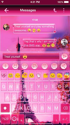 Sweet Paris Emoji Keyboard स्क्रीनशॉट 1