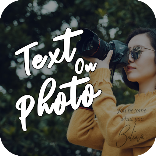 Text on photo, photo editor, text quotes creator icon