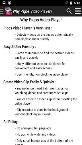 Pigos Video Player & Trimmer screenshot 3