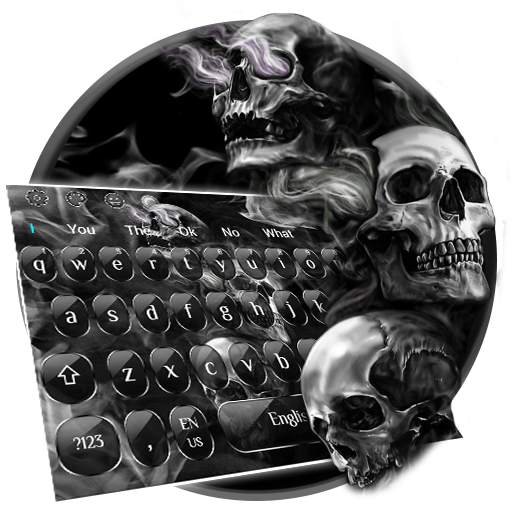 Black Death Reaper Skull Keyboard Theme 10001002