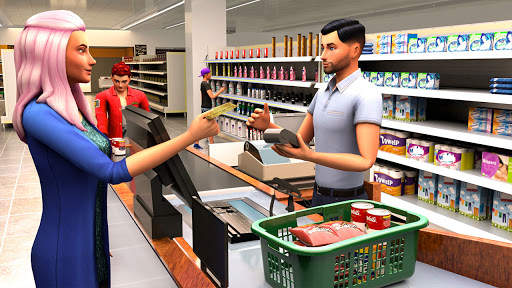 Shopping Mall Girl Cashier- Cash Register Games 3D screenshot 2