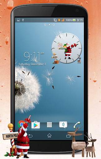 Christmas Santa clock widget screenshot 2