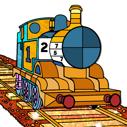 Trains Paint by Number - Glitter   Oil Paint Pages أيقونة