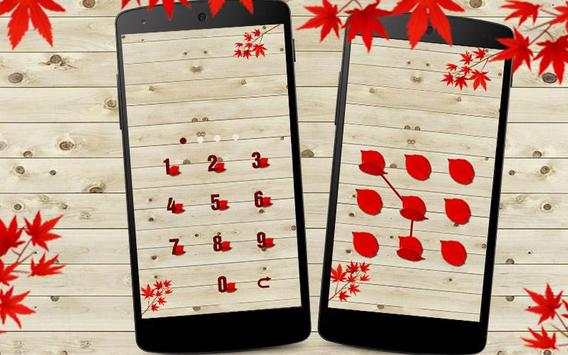 Green Applock Theme Maple Leaf screenshot 1