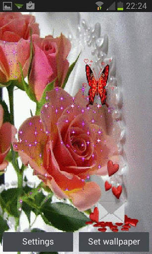 Pink Rose Butterfly LWP screenshot 1