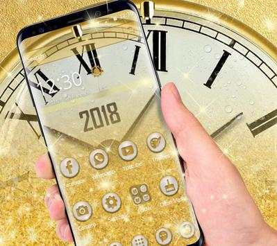 Gold Glitter Wall Clock Theme screenshot 1