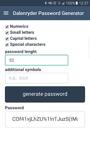 Dalenryder Password Generator screenshot 2