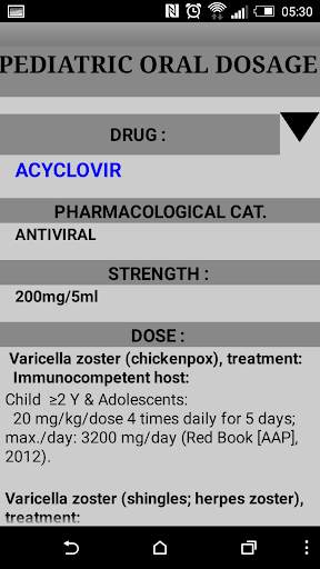 PEDIATRIC ORAL DOSAGE screenshot 2