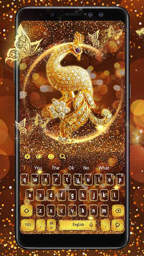 Elegant Golden Butterfly Keyboard screenshot 1