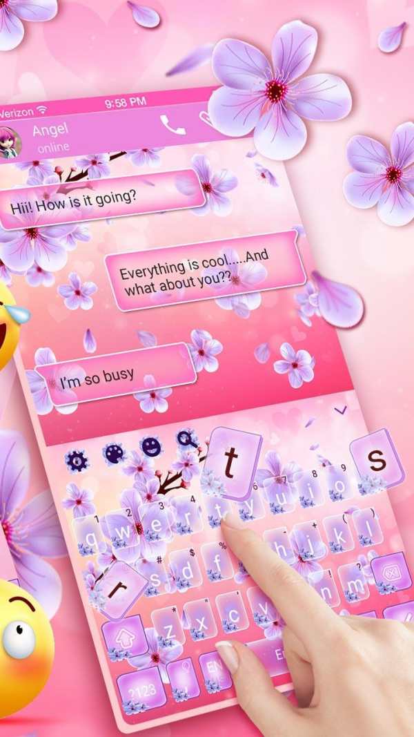 2019 Beautiful SMS Keyboard Themes screenshot 1