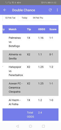 Double chance predictions app screenshot 2