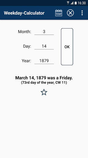 Weekday-Calculator screenshot 1