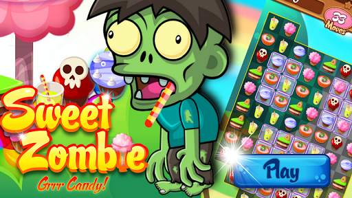 Sweet Zombie Grrr Candy - Match 3 puzzle game app screenshot 1