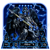 Blue Music Skull Keyboard Theme icon
