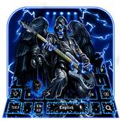 Blue Music Skull Keyboard Theme 10001001