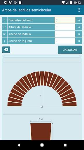 Calculadora - arco de ladrillo screenshot 2