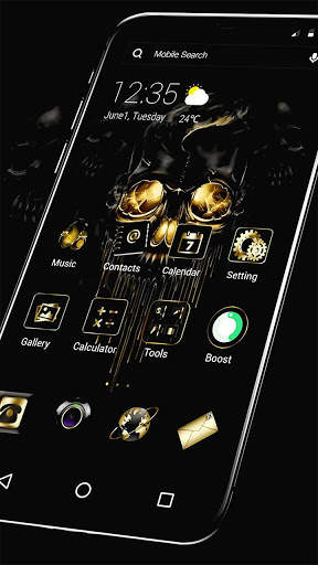 Gold Black Horrific Skull APUS Launcher Theme screenshot 4