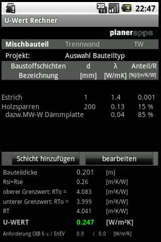 U-Wert Rechner Lite screenshot 1