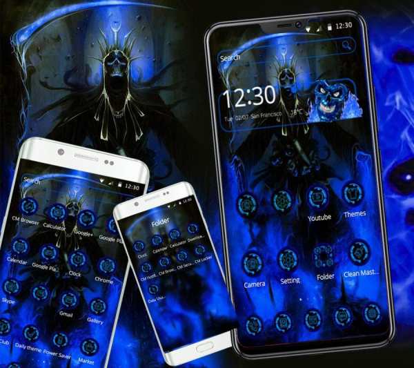 Scary Blue Skull Theme screenshot 3
