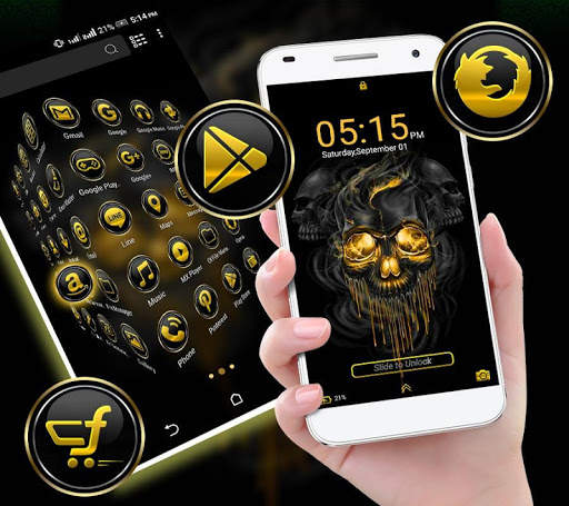 Gold Skull Launcher Theme screenshot 4