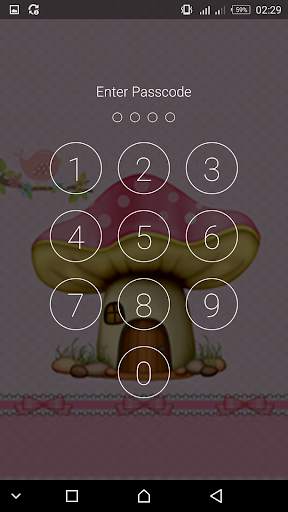 Cute Mushroom  password  LOCK SCREEN screenshot 2