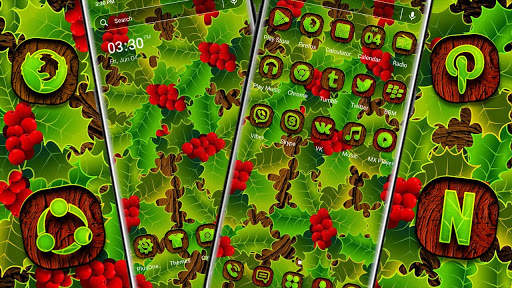 Holly Leaves Launcher Theme screenshot 3