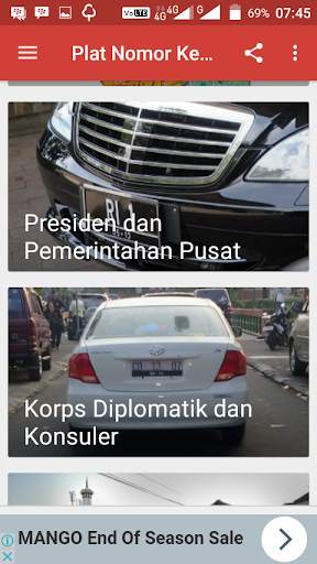 Plat Nomor Kendaraan indonesia 5 تصوير الشاشة