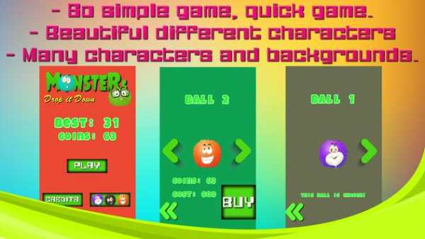 Monsters Game Drop it Down screenshot 2