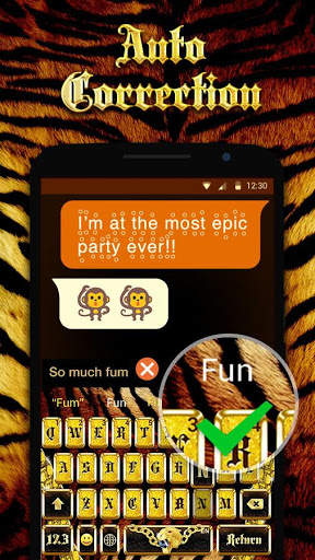 Gold Tiger Keyboard Theme screenshot 5