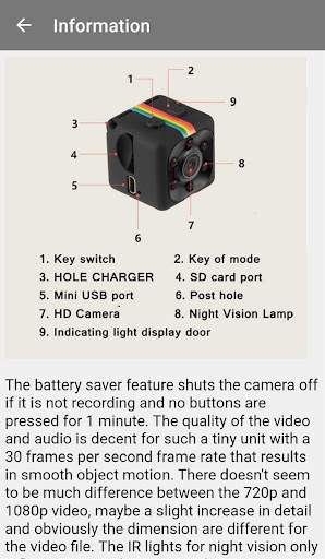 Sq11 Mini dv Camera Guide स्क्रीनशॉट 2