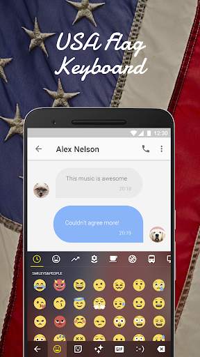 USA Flag Emoji Keyboard Theme for Whatsapp screenshot 1