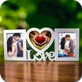 Wooden Dual Photo Frames HD أيقونة