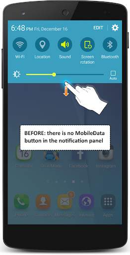 Install the MobileData button screenshot 1
