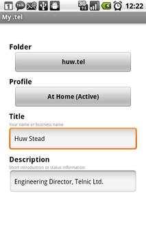 My .tel screenshot 2