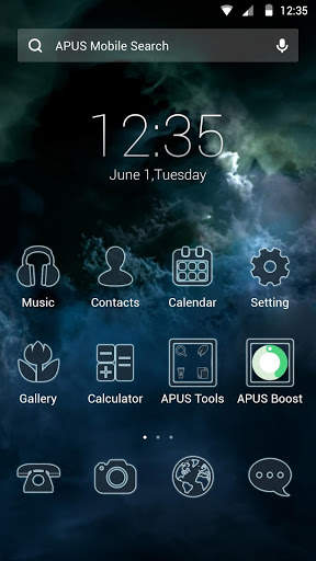 Glassy sky theme for APUS 1 تصوير الشاشة