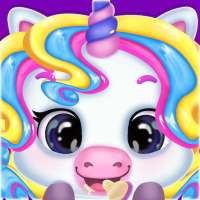 Newborn unicorn care game logo
