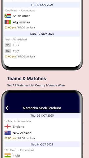 Cricket WorldCup Schedule 2023 screenshot 2