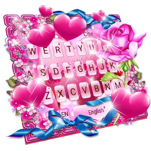 Pink Girly Heart keyboard theme 10001004
