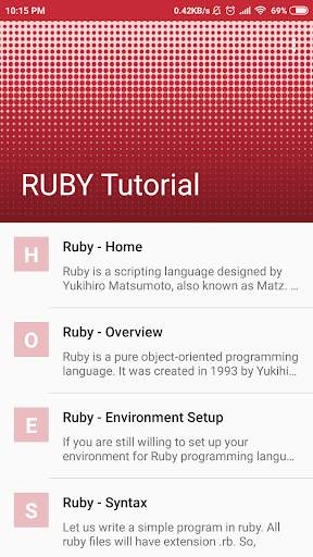 RUBY Tutorial screenshot 1