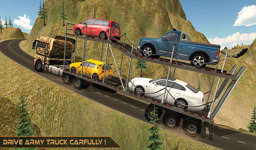 Offroad Army Car Transporter - World War Challenge screenshot 7