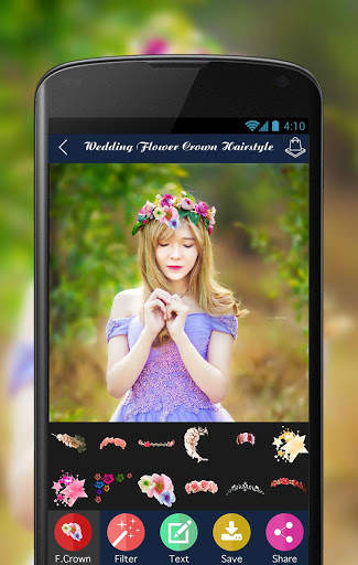 Wedding Flower Crown Hairstyle screenshot 2