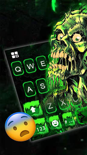Green Zombie Skull Keyboard Theme screenshot 2