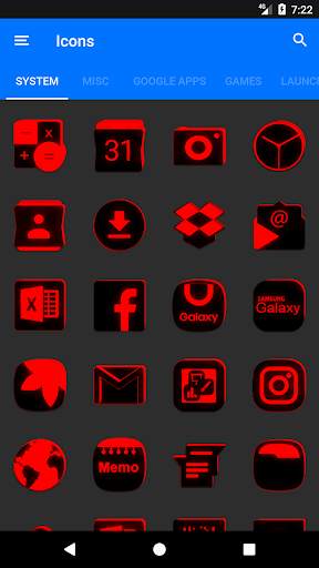 Flat Black and Red Icon Pack screenshot 5